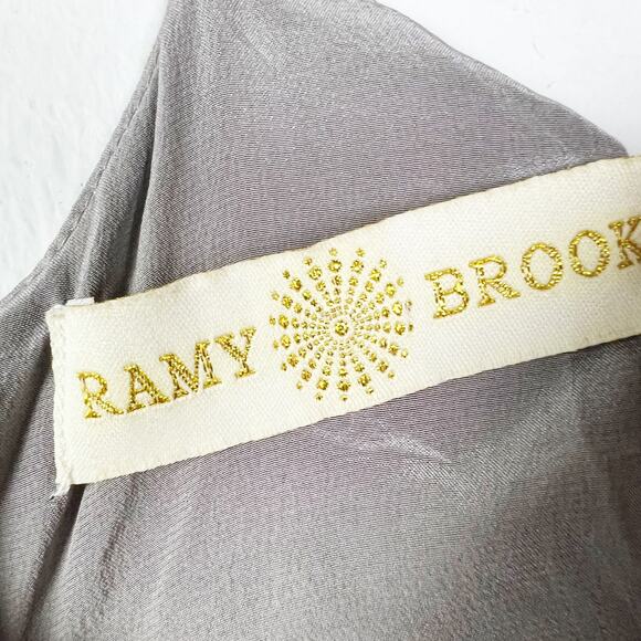 Ramy Brook grey silver silk beaded tank top Size XS flaws - Picture 3 of 10